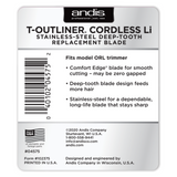 Andis Cordless T-Outliner Li Replacement Deep Tooth GTX Blade - Stainless Steel